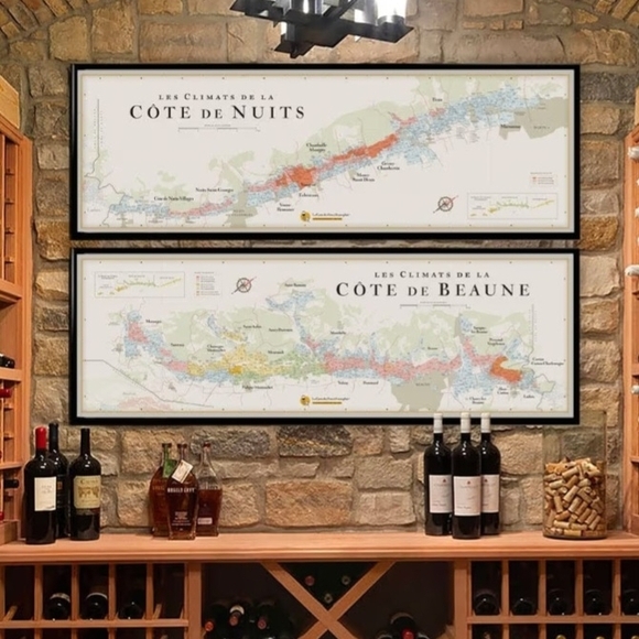 La Carte des Vines Other - NIB. Maps Of Climats De Bourgogne - France Wine Region Wall Art - Without Frame